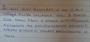 messaggio calcagno e pollicardo